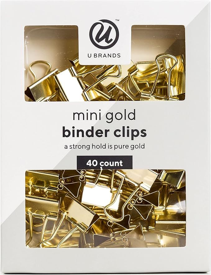 U Brands Mini Binder Clips, Gold, Pack of 40 (763A06-24) | Amazon (US)