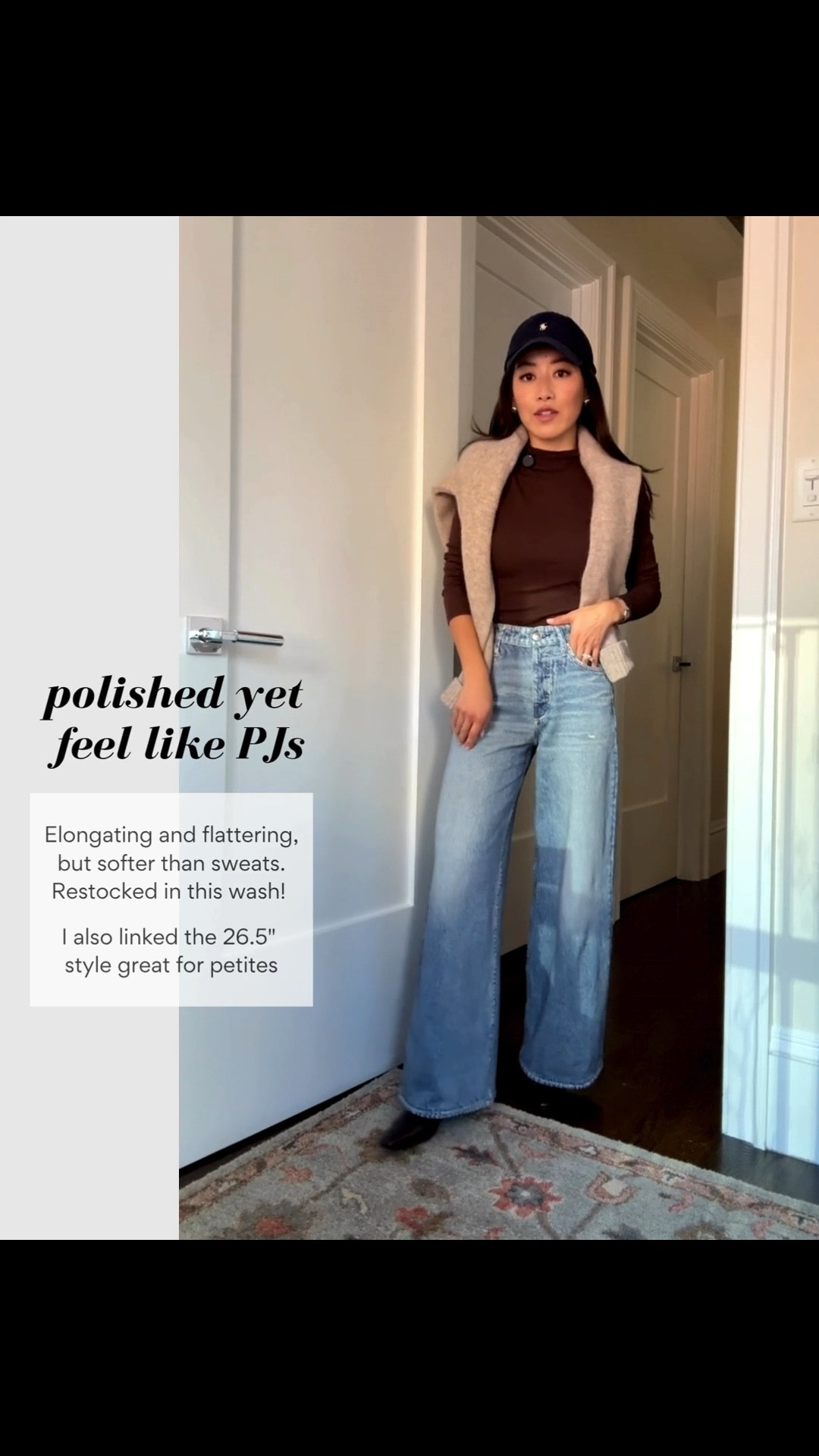 Sizing below! Pls read:
• R&B Miramar Sofie Ankle Jeans (I sized down to 23), “ankle” is actually a 30” inseam that I shrunk shorter to 27.5”.

To shorten length: All rag & bone Miramar styles shrink in length if machine dried. I dried on medium for ~ 20 min at a time and checked til it was the perfect length. Only the length shrunk and nowhere else for me.

Designer denim, petite friendly jeans, comfortable denim

#LTKootd #LTKPetite #LTKmomlife