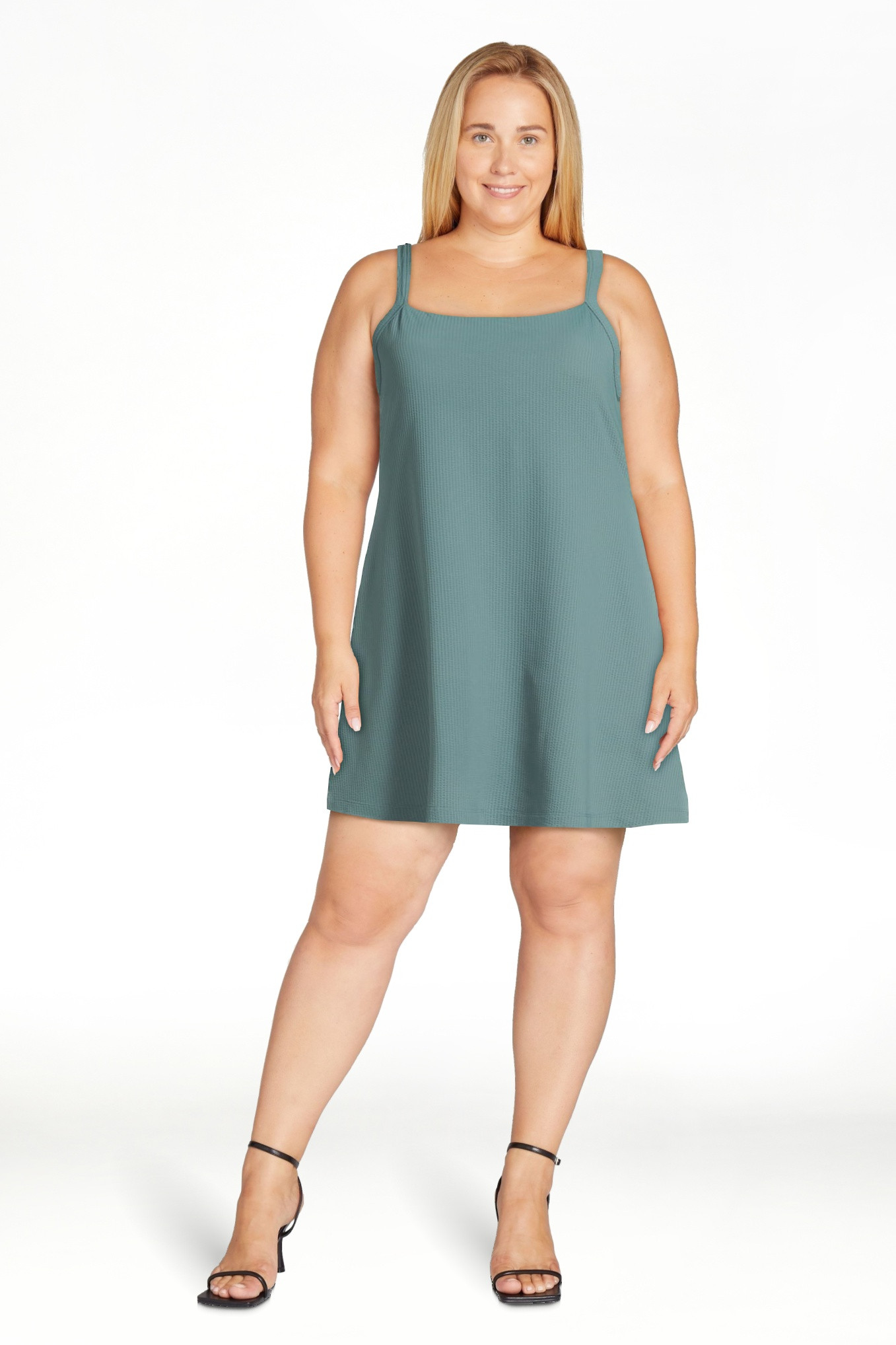 Avia Women's Square-Neck Active Dress with Built-In Shorts, Sizes XS-XXXL | Walmart (US)