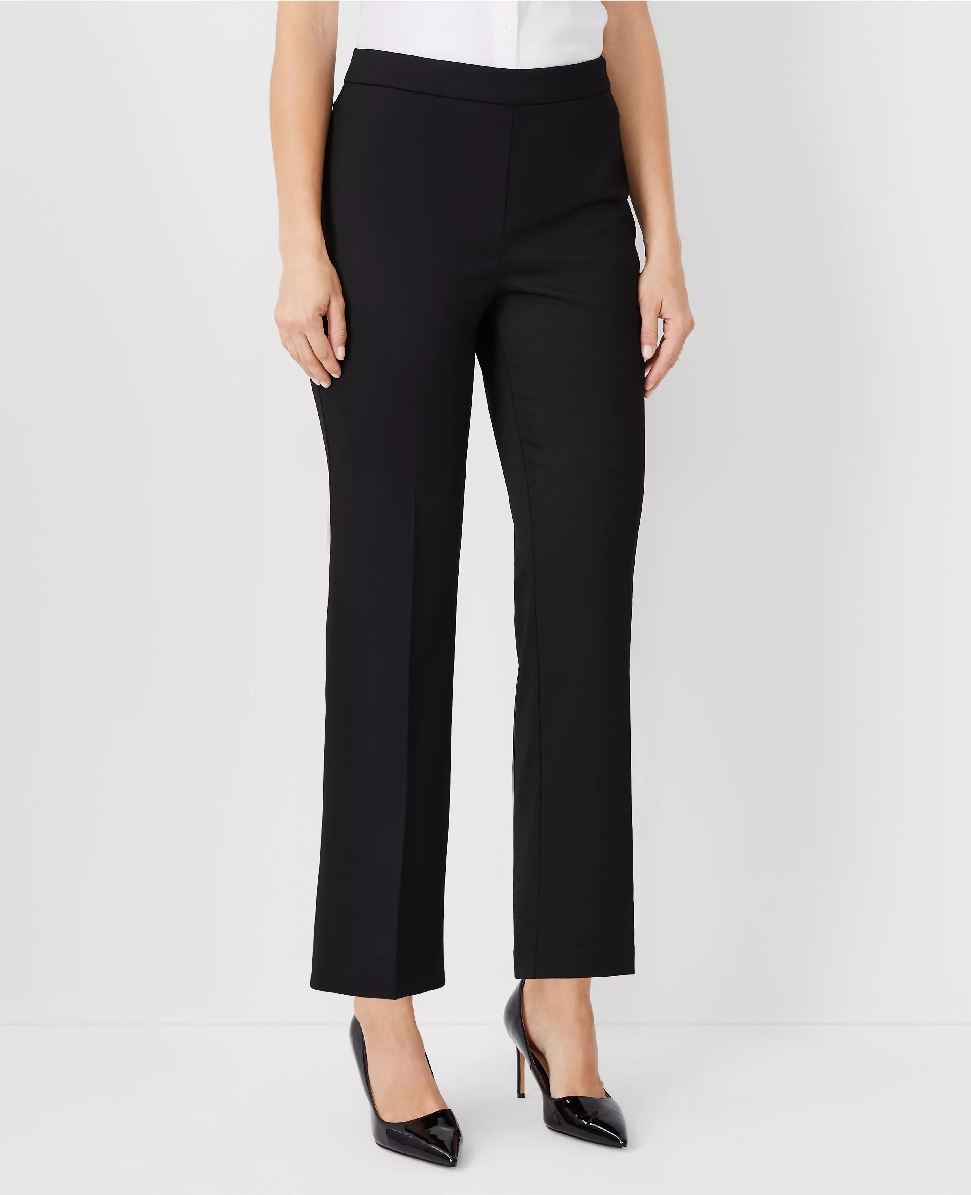 The High Rise Side Zip Flare Ankle Pant in Sateen | Ann Taylor (US)
