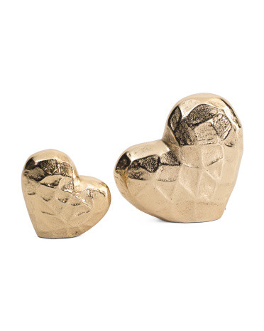 Set Of 2 Hammered Hearts Metal Decor | TJ Maxx