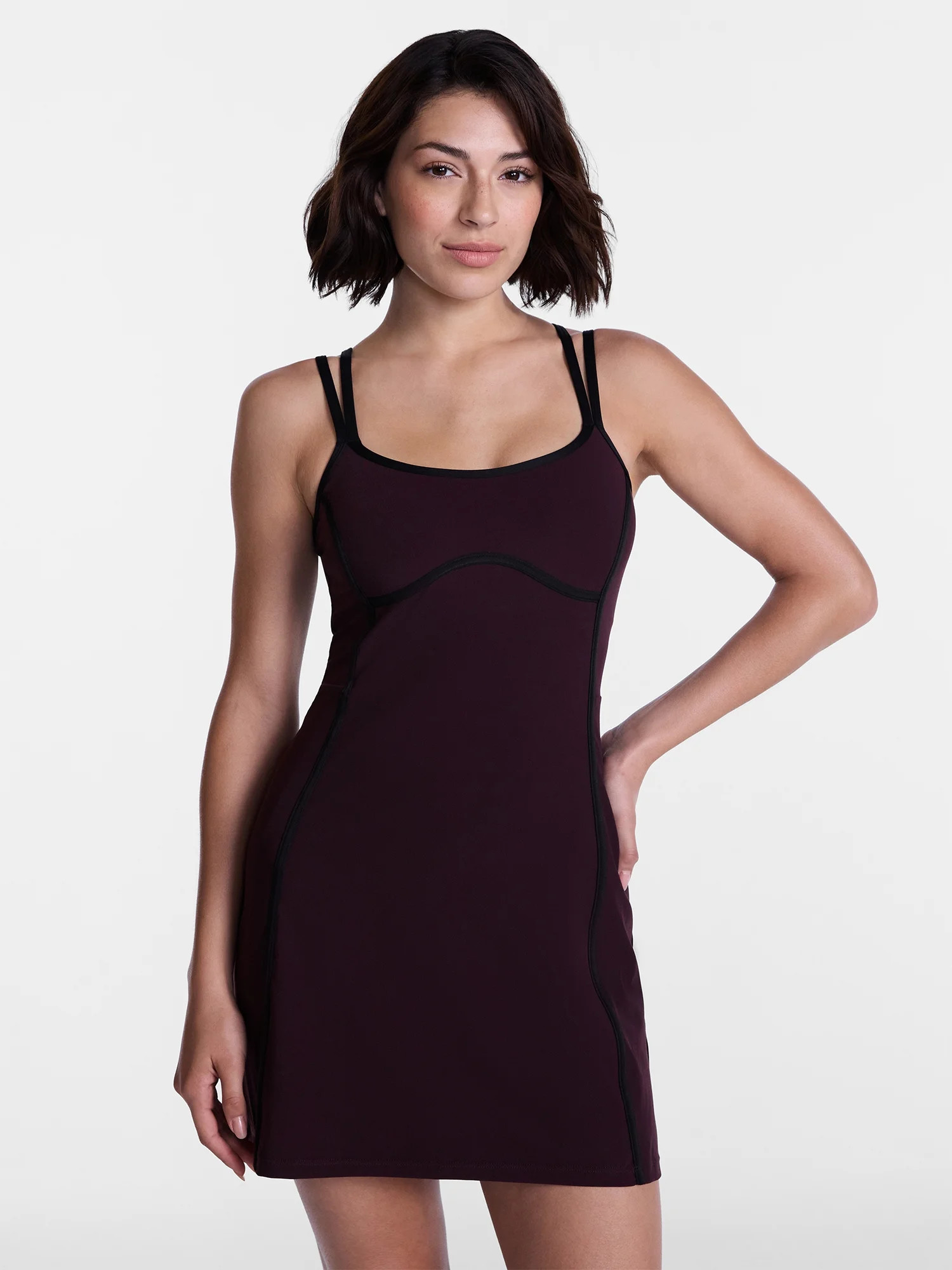 Avia Women's SoftSculpt Tipped Mini Dress, Sizes XS-XXL | Walmart (US)