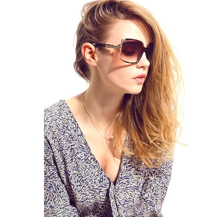 Newest Design Women's sunglasses UV Protection Oversized Square Sunglasses Case | Amazon (US)
