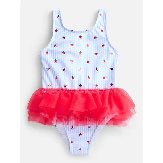 Wonder Nation Toddler Girls Tutu Swimsuit, 1-Piece, Sizes 12M-5T | Walmart (US)