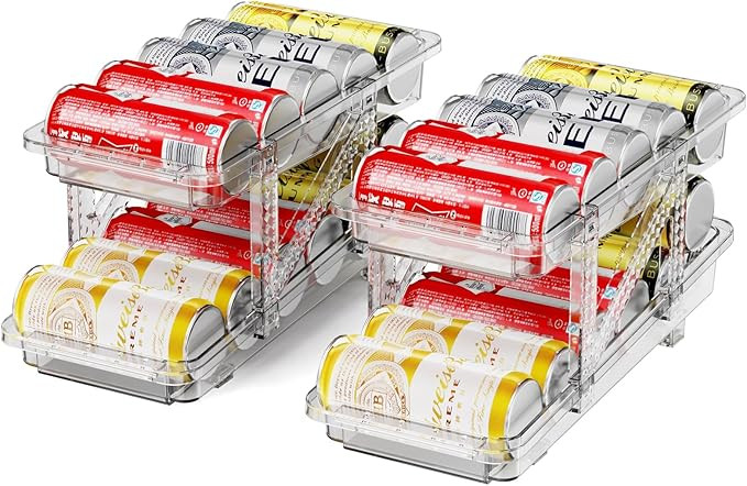 Drink Organizer for Fridge Soda Holder for Refrigerator Can Dispenser,Adjustable Width Can Holder... | Amazon (US)