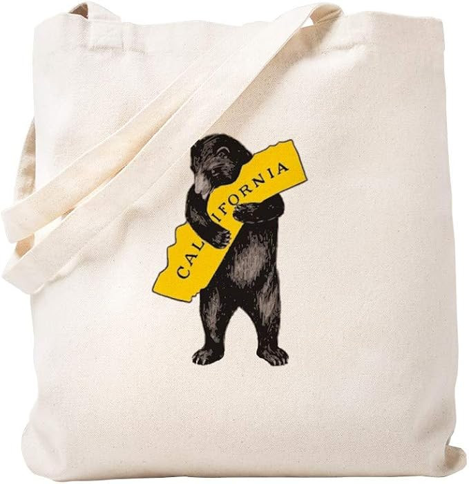 CafePress Vintage California Bear Hug Illustration Tote Bag Natural Canvas Tote Bag, Reusable Sho... | Amazon (US)