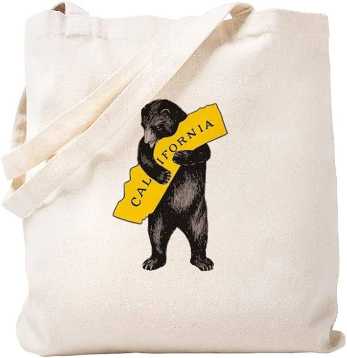 CafePress Vintage California Bear Hug Illustration Tote Bag Natural Canvas Tote Bag, Reusable Sho... | Amazon (US)
