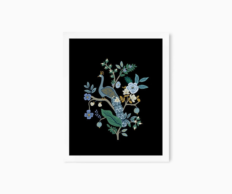Peacock Charcoal Art Print | Rifle Paper Co.