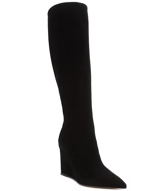 Schutz Asya Up Suede Wedge Tall Boots | Dillard's | Dillard's