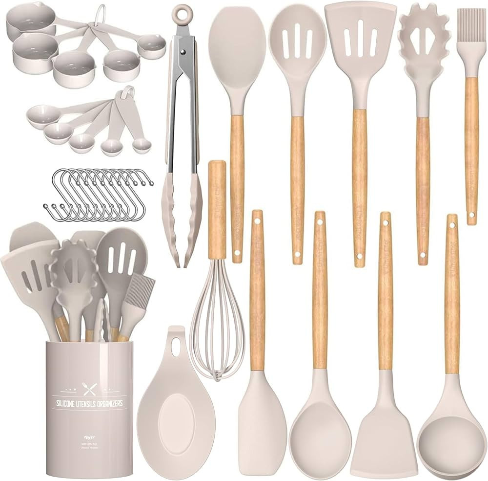 Umite Chef Kitchen Cooking Utensils Set, 33 pcs Non-Stick Silicone Cooking Kitchen Utensils Spatu... | Amazon (US)