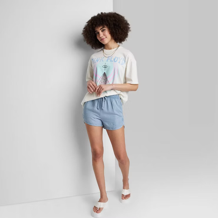 Women's Ascot + Hart Tencel Graphic Shorts - Blue | Target