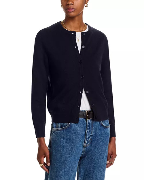 100% Cashmere Crewneck Cardigan Sweater - Exclusive | Bloomingdale's (US)