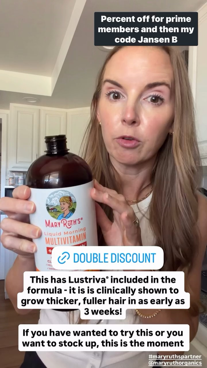 #maryruthspartner @maryruthorganics
My beloved Mary Ruth’s hair growth vitamins are on sale AND my code JANSSENB stacks! If you have been wanting to try it out or stock up, now is the time!

#LTKSaleAlert #LTKBeauty #LTKselfcare