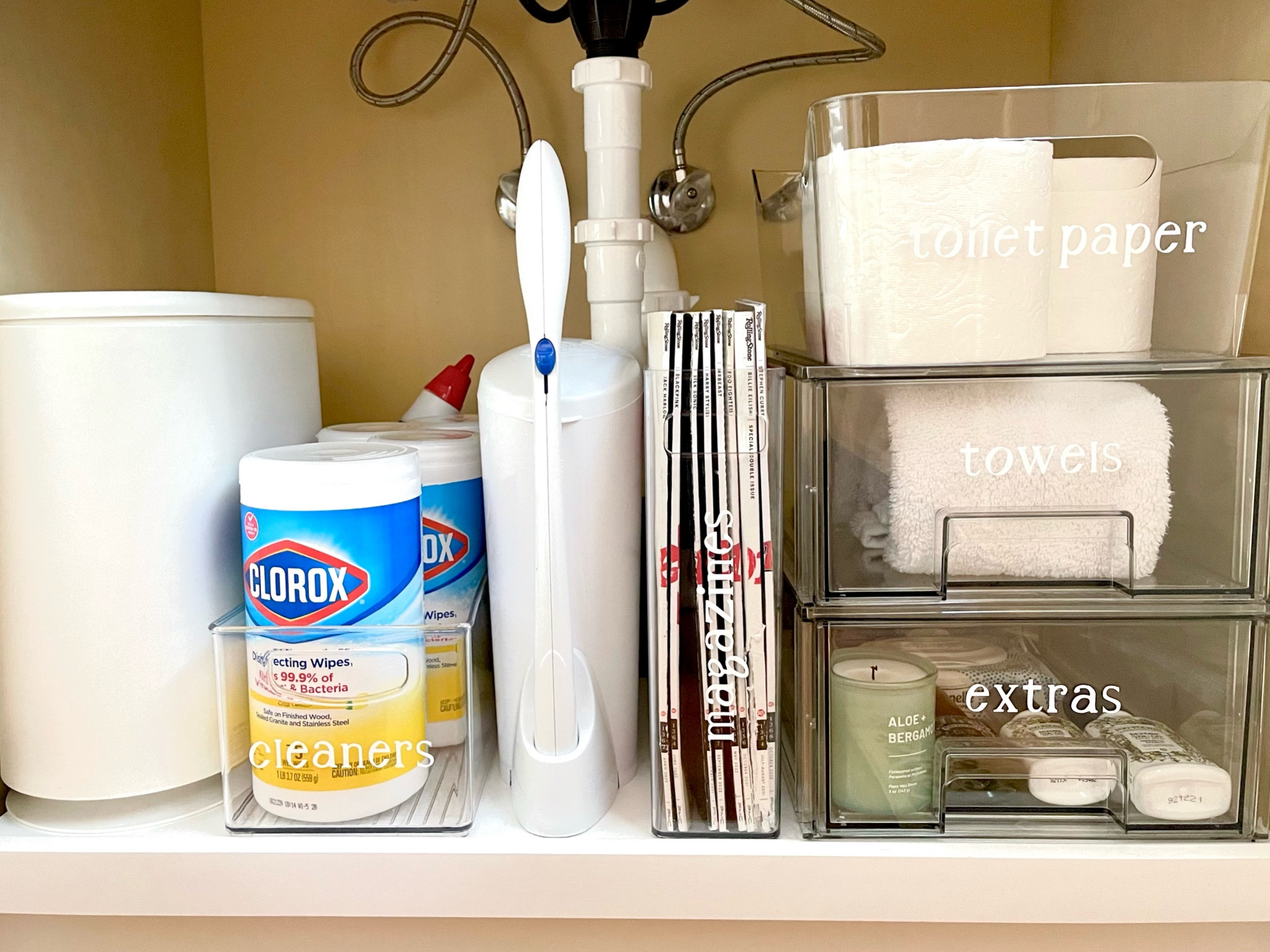 Under sink organization inspo for a half bathroom. ✨


#LTKhome #LTKsalealert #LTKunder50
