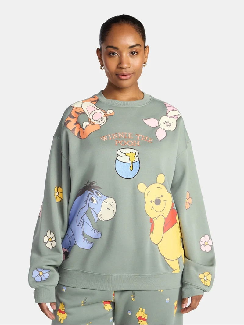 Disney Winnie the Pooh and Friends Women's Honey Pot Graphic Sweatshirt with Embroidery, Sizes XX... | Walmart (US)