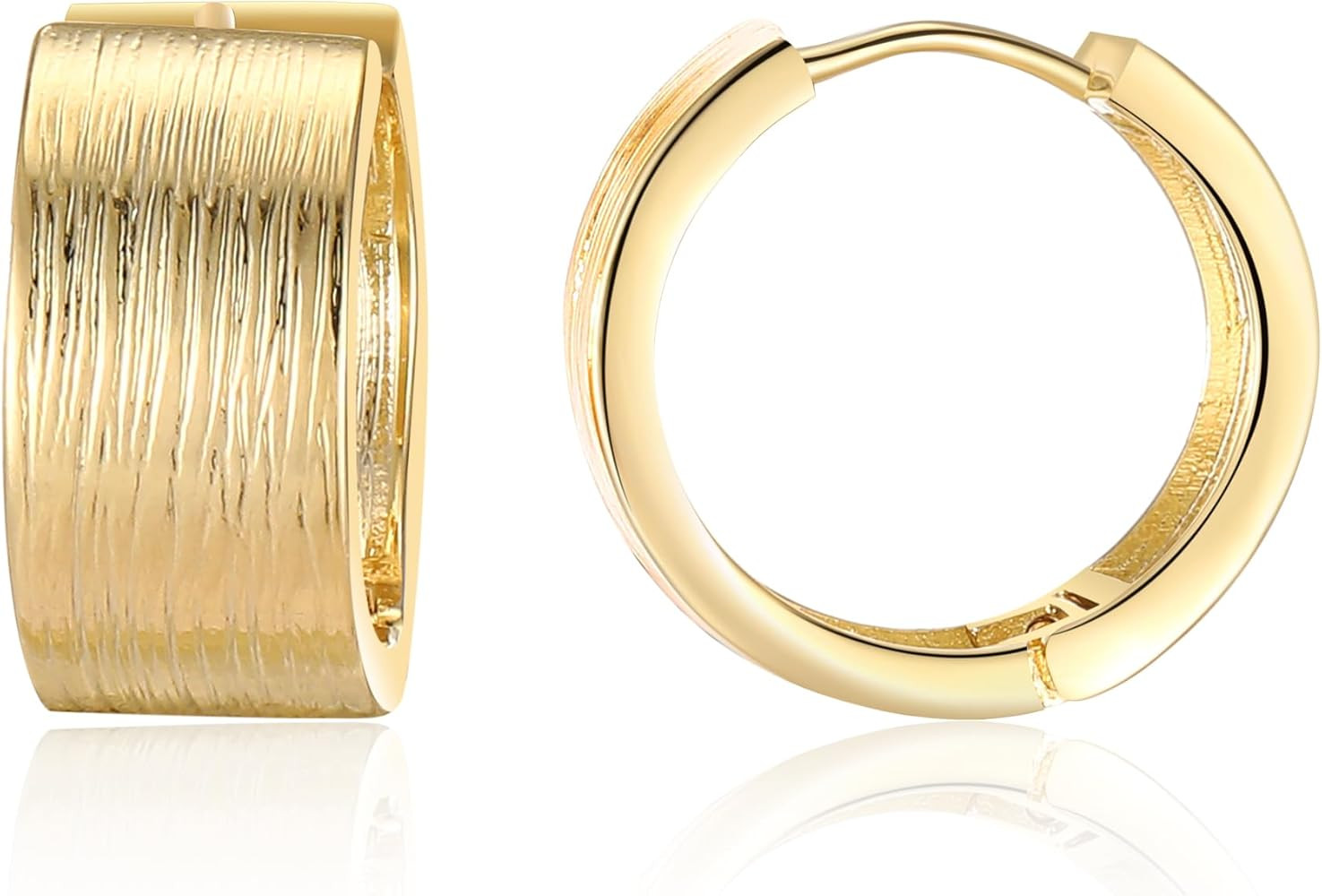 Aprilery 14K Gold Plated Hoop Earrings for Women, Trendy Cubic Zirconia Twisted Rope Chunky Gold ... | Amazon (US)