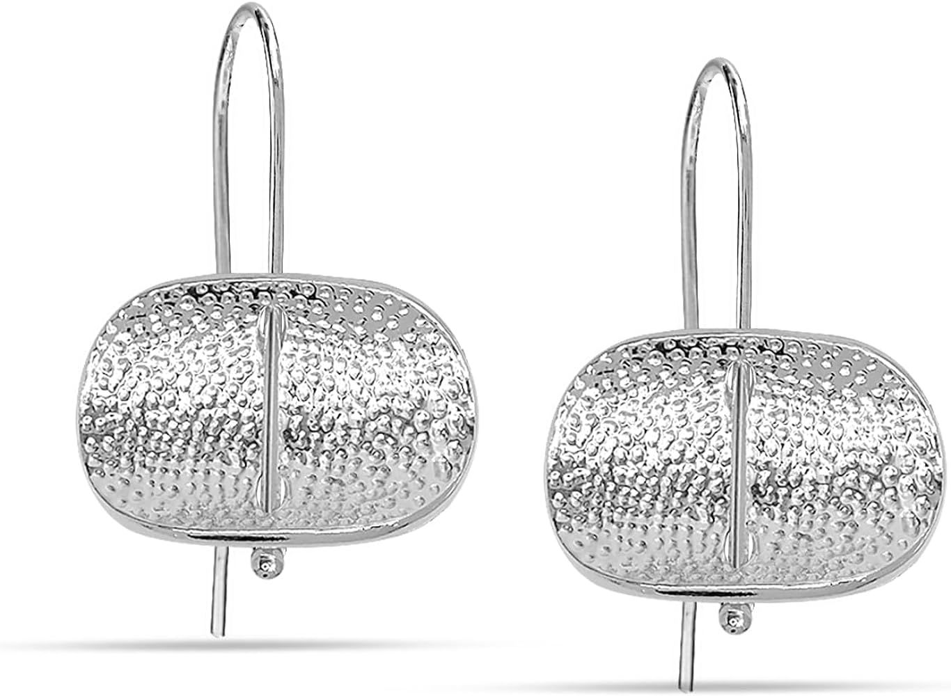LeCalla 925 Sterling Silver Hammered Earrings Lightweight Italian Classic Handmade Textured Hamme... | Amazon (US)