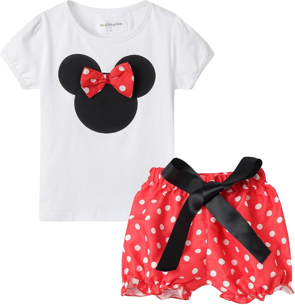 Mud Kingdom Girls Outfits Cute Cartoon Polka Dots Summer Holiday Clothes Sets | Amazon (US)