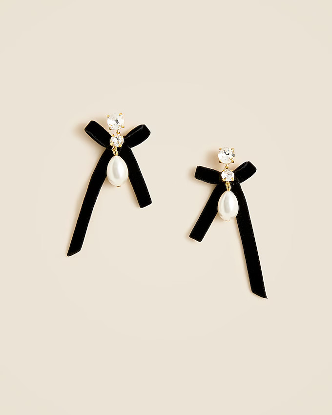 Bow pearl drop earrings | J. Crew US