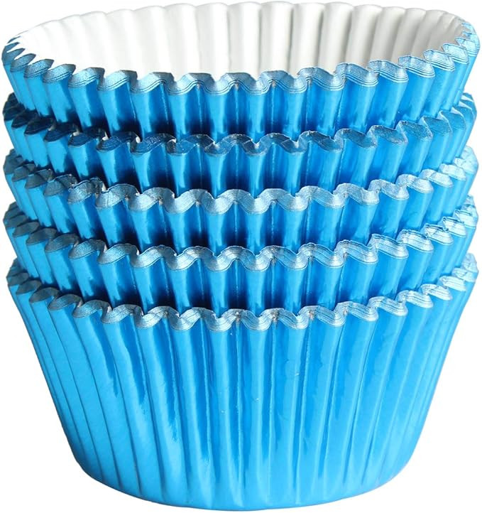 Blue-Foil Cupcake-Liners Paper-Baking-Cupcake,for different Parties, Weddings,Standard Sized(pack... | Amazon (US)