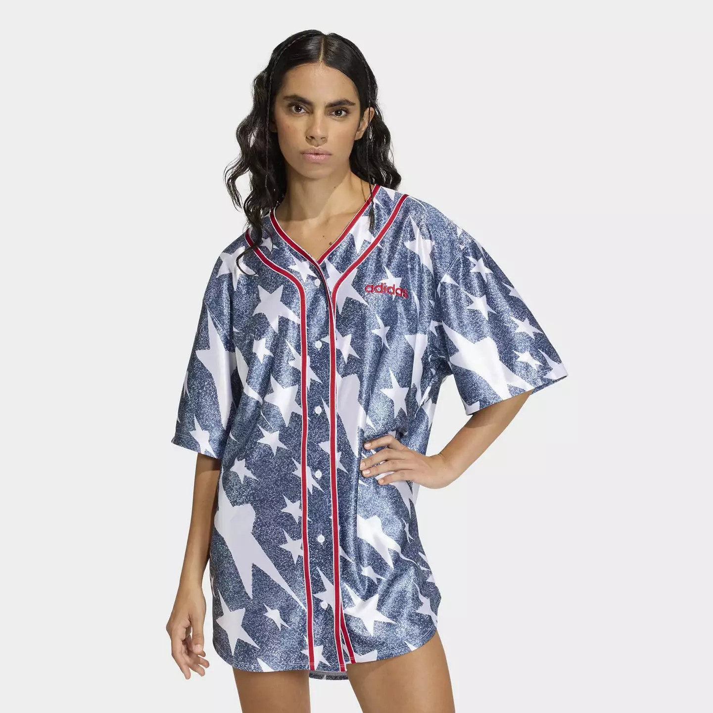 adidas Originals Women's Denim Graphic Baseball Shirt | DICK'S Sporting Goods