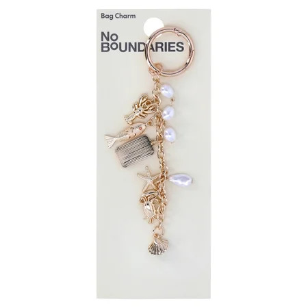 No Boundaries Women's Beach Icons Bag Charm, Gold Shell Clutter Charm | Walmart (US)