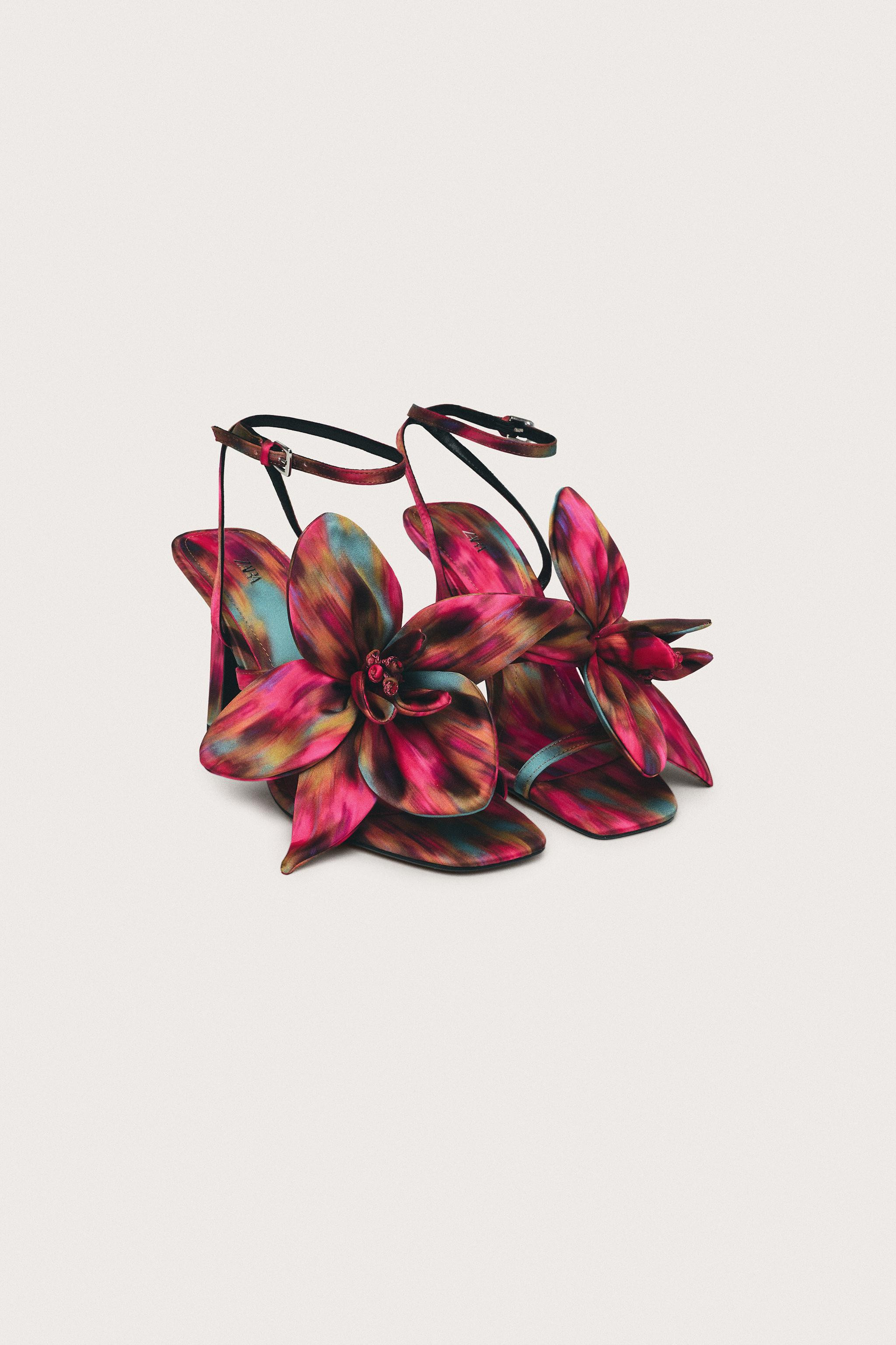 LIMITED EDITION FLORAL HEELED SANDALS | Zara US