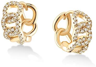 VACRONA Cubic Zirconia Huggie Earrings 14k Gold Plated Tiny Earrings Small Huggie Hoop Earrings S... | Amazon (US)