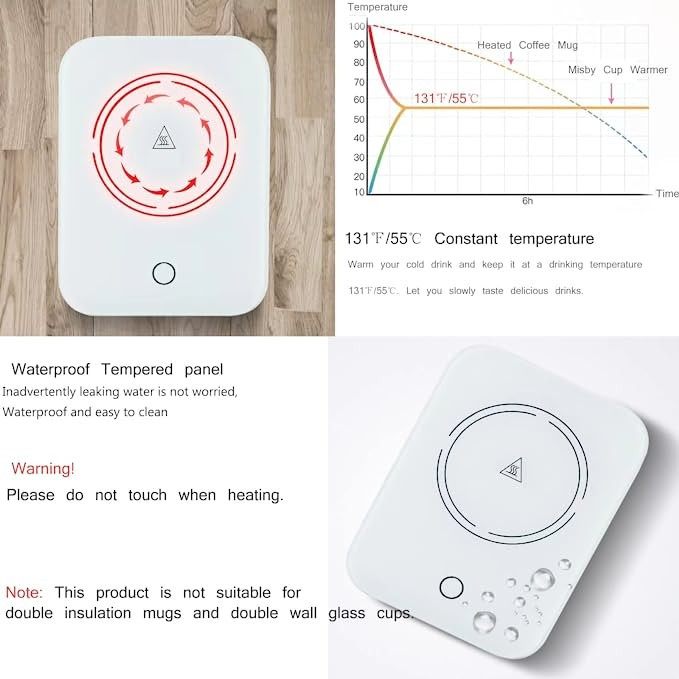 Amazon.com: Misby Coffee Warmer for Desk Cup Warmer with Automatic Shut Off Coffee Mug Warmer for... | Amazon (US)