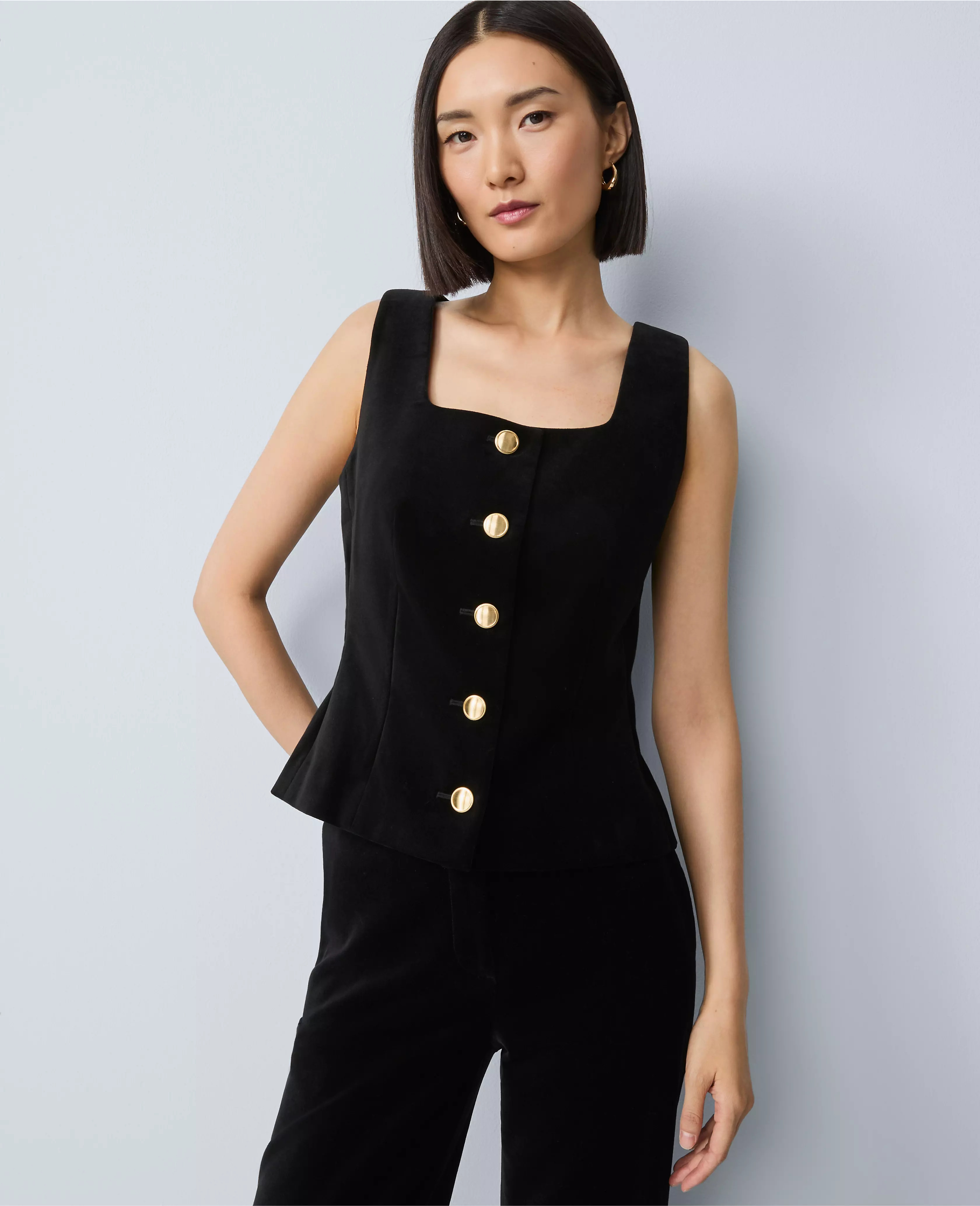 Velvet Square Neck Vest | Ann Taylor