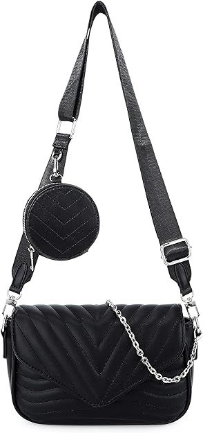 Small Shoulder Chain Clutch Pouch Bag for Women Zipper Closure Faux Leather Handbag with Mini Coi... | Amazon (CA)
