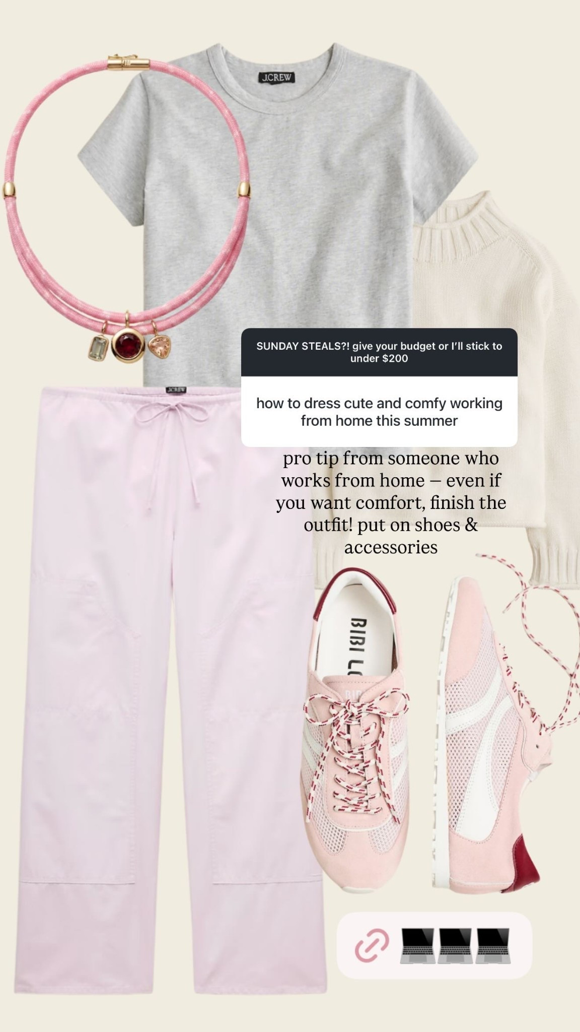 pro tip from someone who works from home — even if you want comfort, finish the outfit! put on shoes & accessories