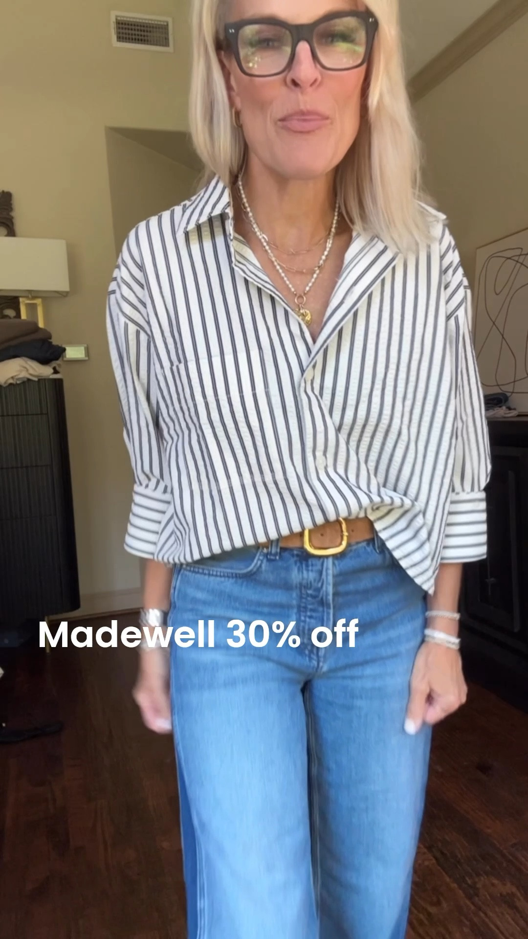 30% off at Madewell for insiders. All you have to do is sign into your insiders account. There’s lots of perks to be one… And you will see that almost everything is 30% off.

Denim- size down one size in this pair
Top. For is TTS

#LTKSaleAlert #LTKOver40 #LTKStyleTip