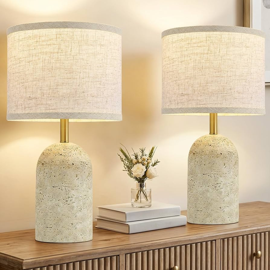 GyroVu Table Lamps Set of 2, Resin Bedside Lamps for Living Room Bedroom | Amazon (US)