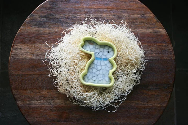 Yellow Easter Bunny Ramekin Easter Candy Dish Spring Decorative Object Stained Glass Mosaic Strip... | Etsy (US)