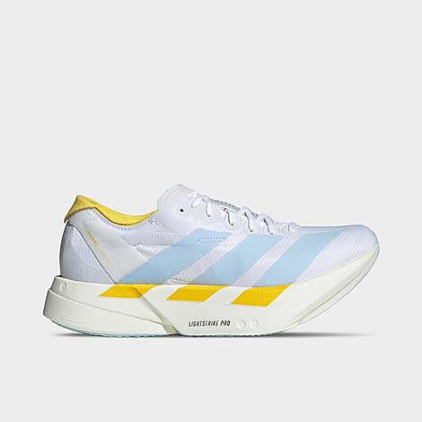 adidas Women's Adizero Adios Pro 4 Running Shoes in Cloud White/Glow Blue/Yellow Size: 7.0 | JD Sports (US)