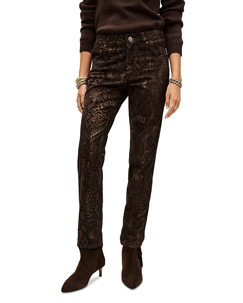 ba & sh Stinsy Snake Print Low Rise Jeans in Brown | Bloomingdale's (US)