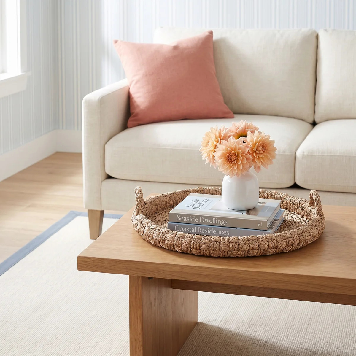 Round Braided Bankuan Tray with Handles | Wayfair North America