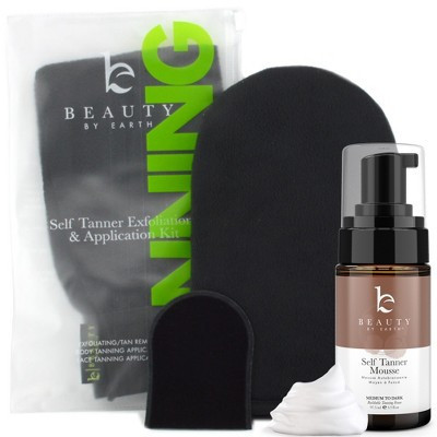 Beauty by Earth Self Tanner Mousse 3.3oz and Application Kit - Medium to Dark | Target