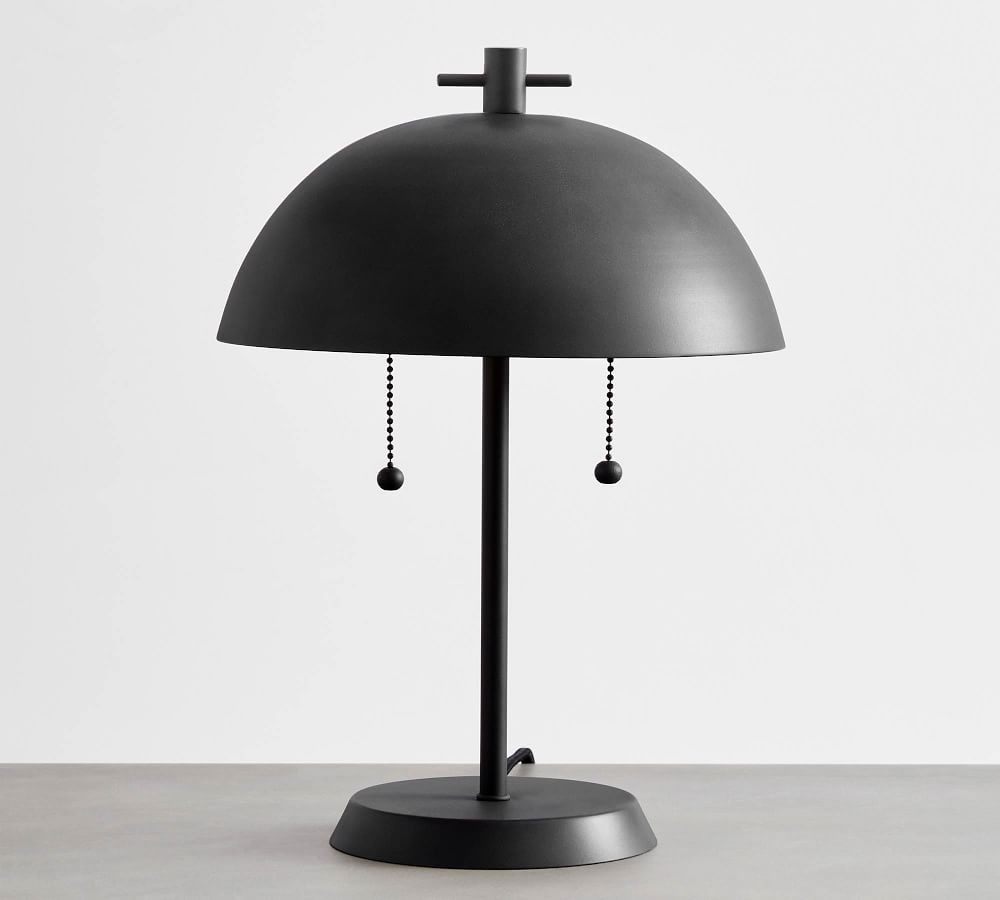 Caufield Metal 16&amp;quot; Table Lamp, Blackened Metal, Small | Pottery Barn (US)