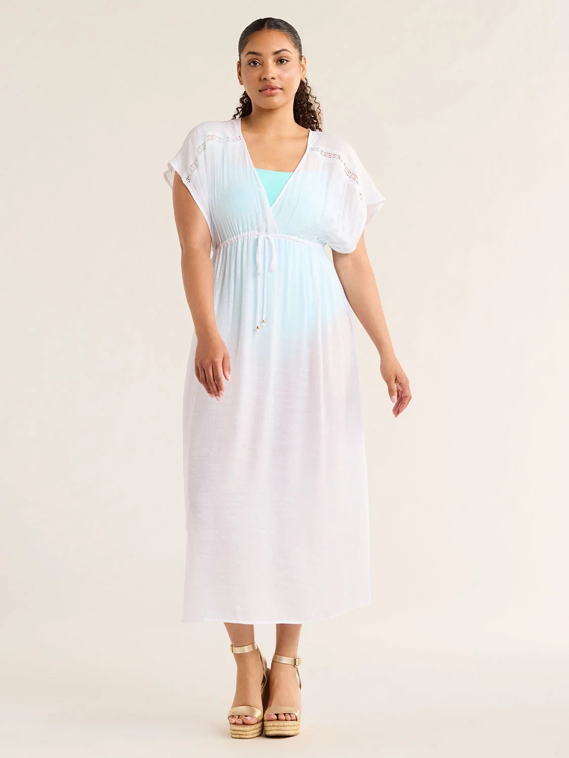 Time and Tru Women's and Women's Plus Midi Woven Coverup, Sizes S-3X - Walmart.com | Walmart (US)