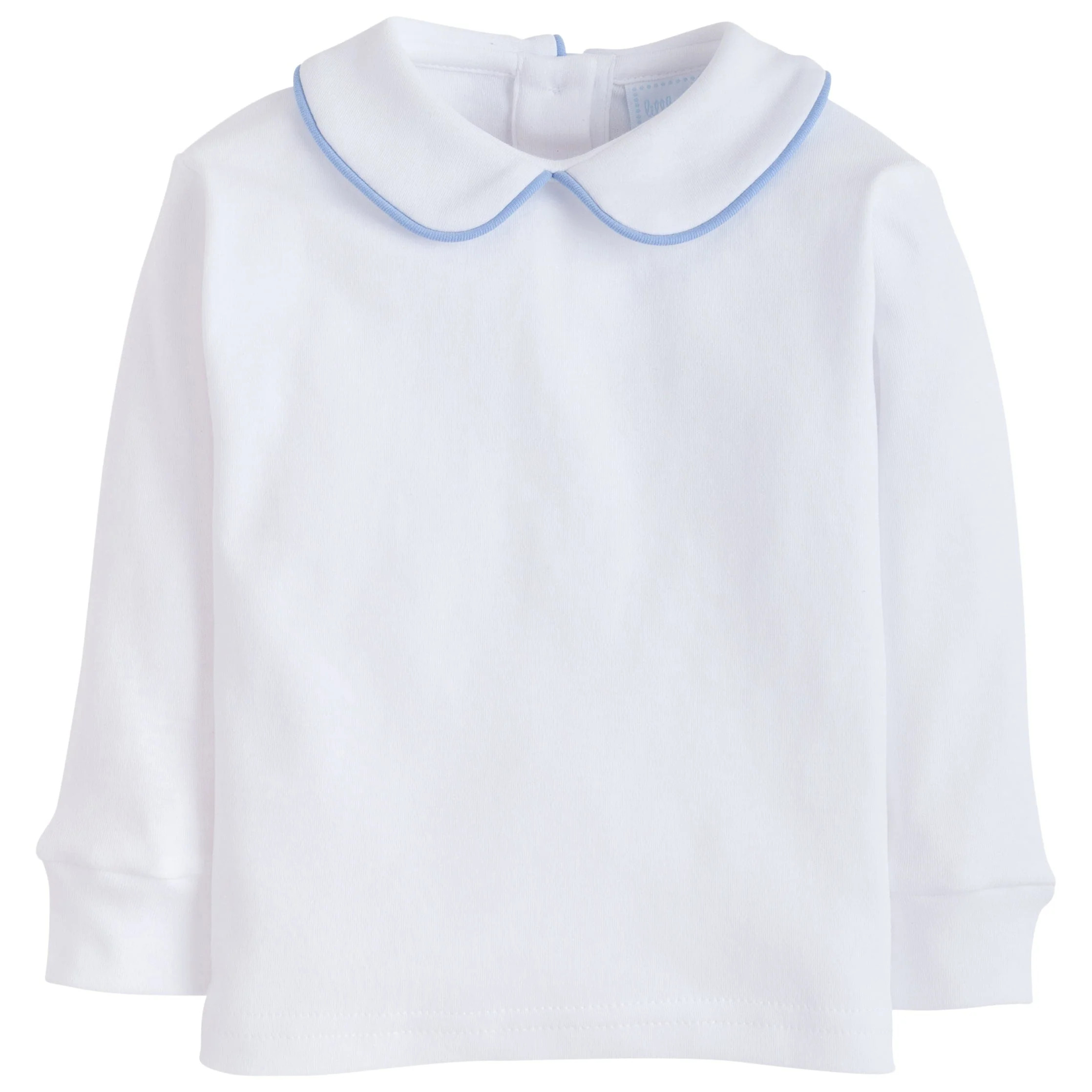 Boy & Girl Blue Trimmed Peter Pan Collared Shirt | Little English