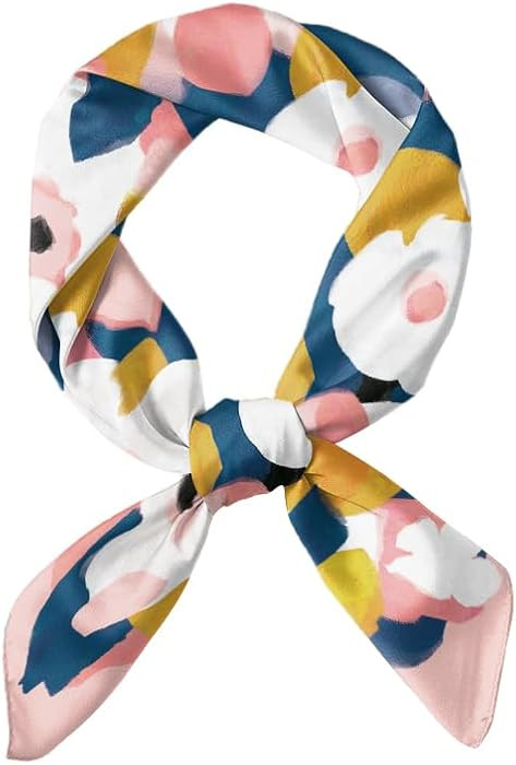 WIRESTER 27.5 Inch Fashion Hair Scarf, Medium Square Satin Head Scarf, Head Scarves, Neckerchief,... | Amazon (US)