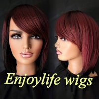 Burgundy Red Black Ombre Dream Swoop Bang Pixie Wig | Etsy (US)
