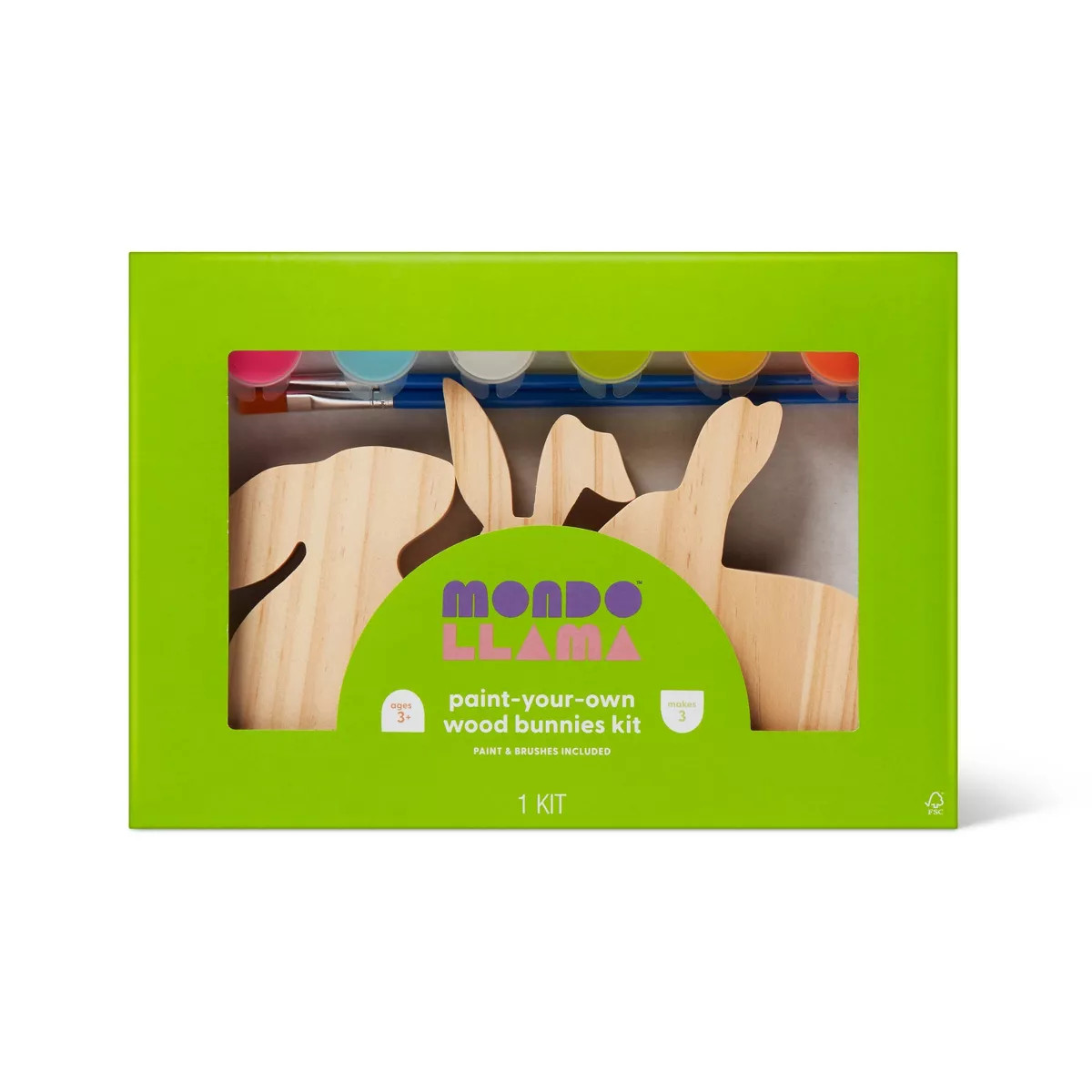 Easter Craft 3Ct Wood Bunnies Painting Kit - Mondo Llama™ | Target