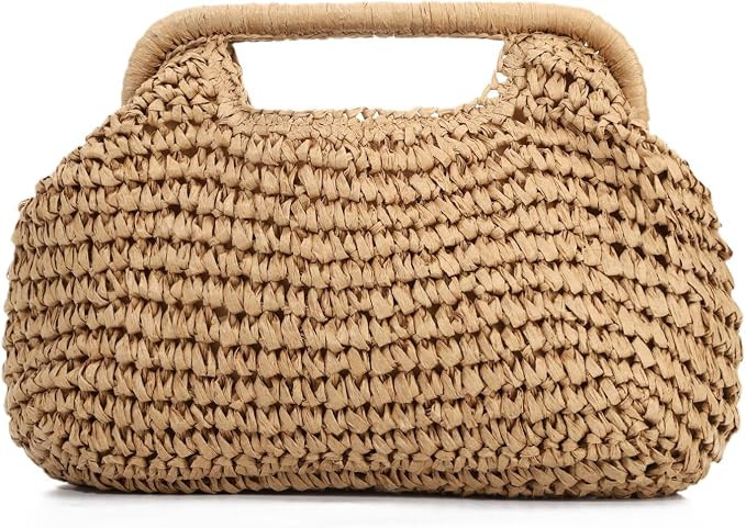 EVEOUT Straw Clutch for Women Summer Boho Faux Raffia Beach Purse Bag Holiday Woven Handbag with ... | Amazon (UK)