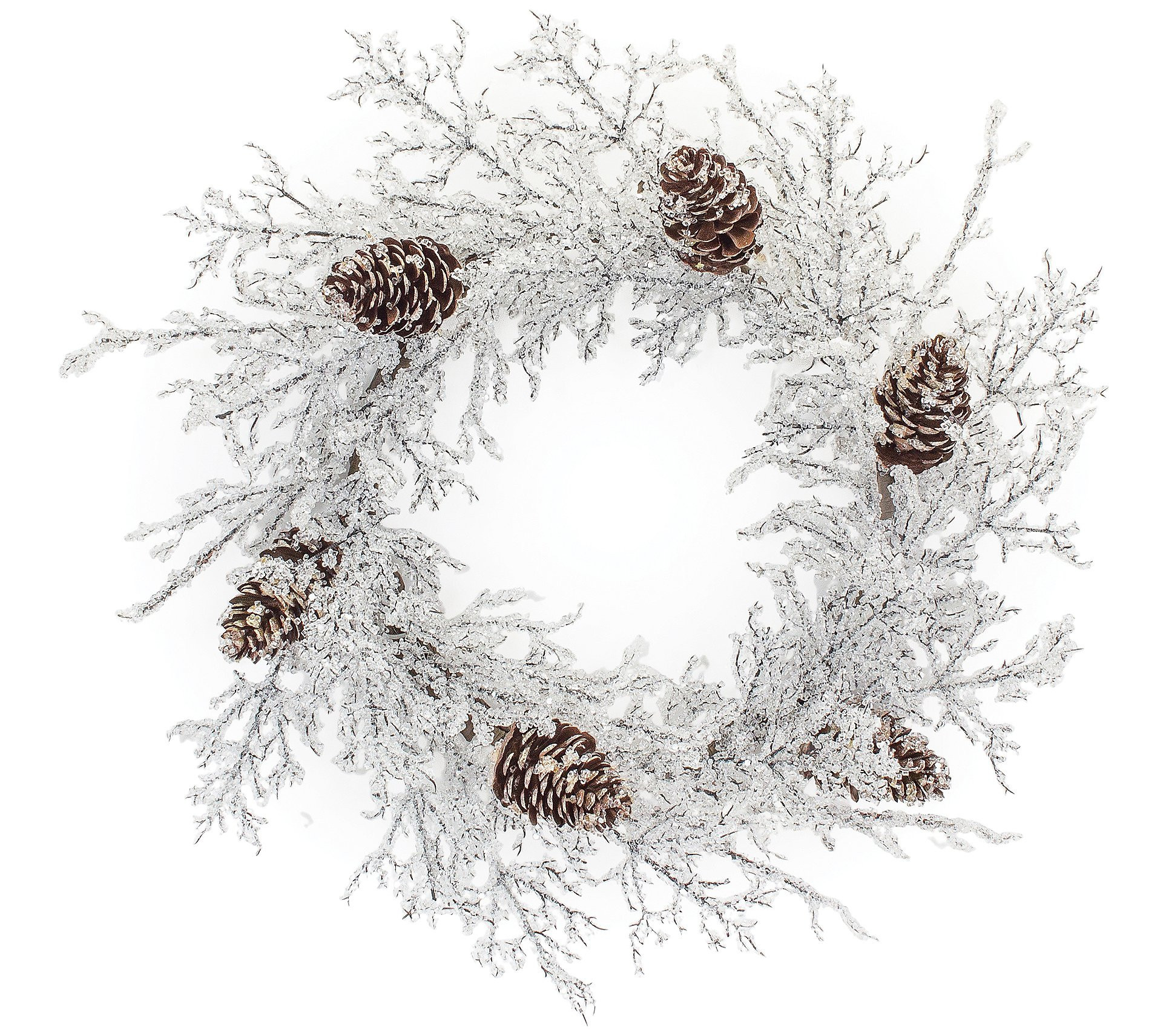Iced Twig Pinecone Wreath