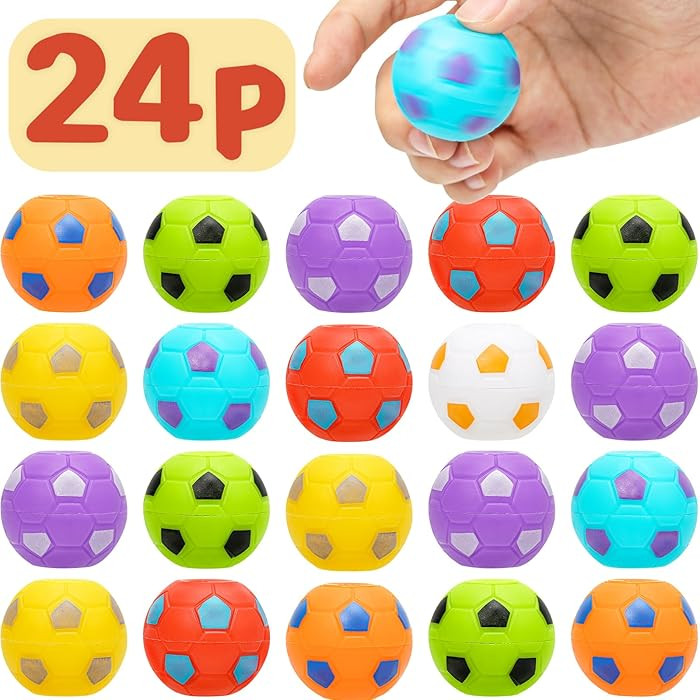 AZEN 24 Pcs Soccer Party Favors for Kids 4-8 8-12, Mini Fidget Spinners Soccer Ball Toys, Goodie ... | Amazon (US)