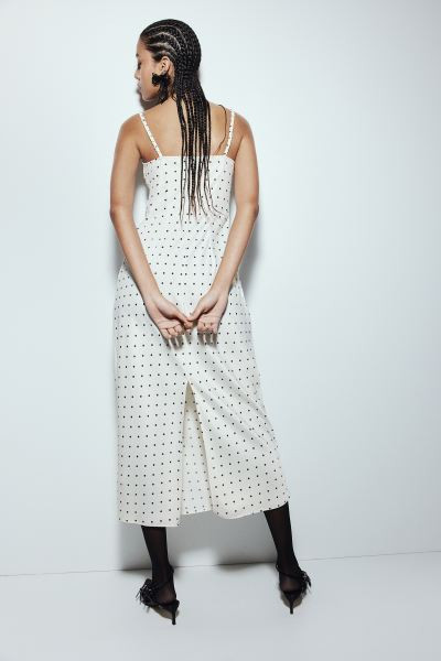 Satin Slip Dress - Cream/dotted - Ladies | H&M US | H&M (US + CA)