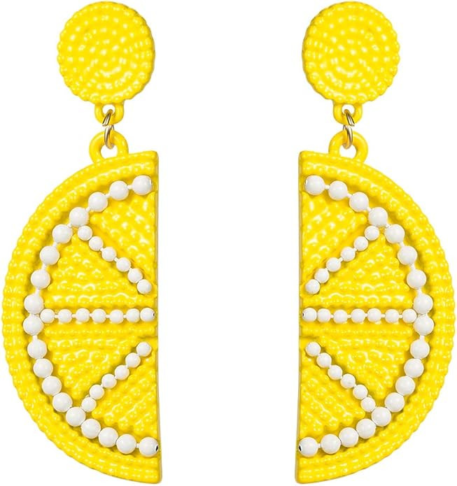 SENNI Cute Fruit Lemon Strawberry Watermelon Stud dangle Earrings Drop Earrings For Women Girls G... | Amazon (US)